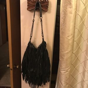 Black fringe bag
